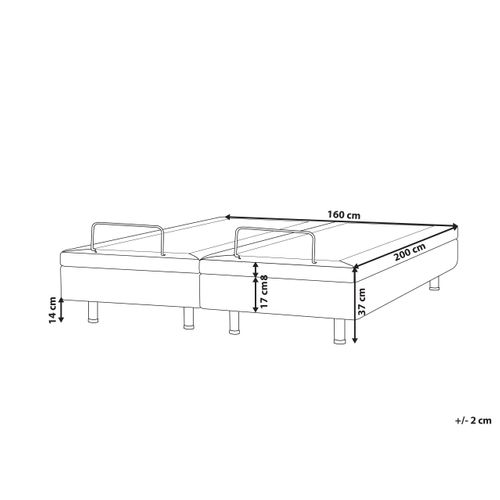 Lit Réglable Sans Tête De Lit Tissu Duke Ii 160 X 200 Cm Beige Clair