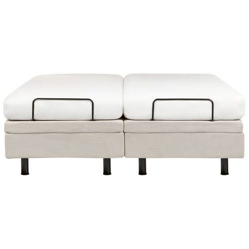 Lit Réglable Sans Tête De Lit Tissu Duke Ii 160 X 200 Cm Beige Clair