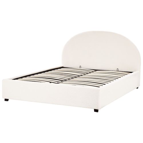 Lit Ottoman Bouclé Vaucluse 160 X 200 Cm Blanc Cassé