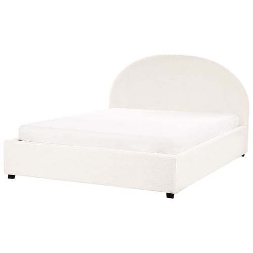 Lit Ottoman Bouclé Vaucluse 160 X 200 Cm Blanc Cassé