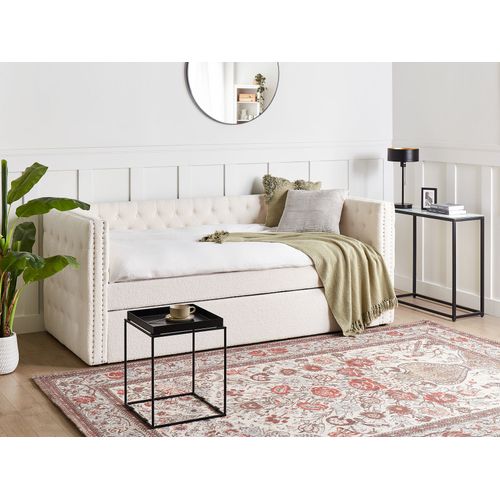 Lit Gigogne Bouclé Gassin 90 X 200 Cm Blanc Cassé