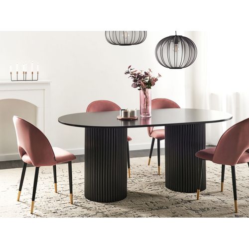 Table De Repas Sheridan Noir 180 Cm 100 Cm