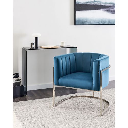 Fauteuil Larvik Velours Bleu