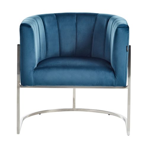 Fauteuil Larvik Velours Bleu