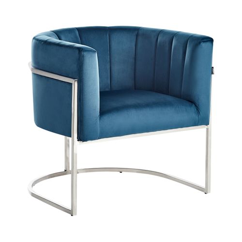 Fauteuil Larvik Velours Bleu