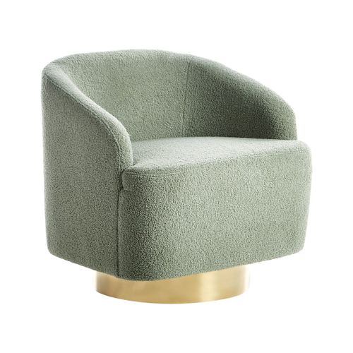 Fauteuil Lavik Bouclé Vert Clair