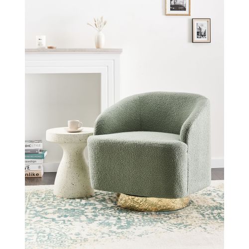 Fauteuil Lavik Bouclé Vert Clair