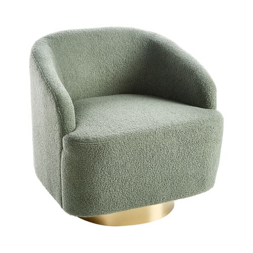 Fauteuil Lavik Bouclé Vert Clair