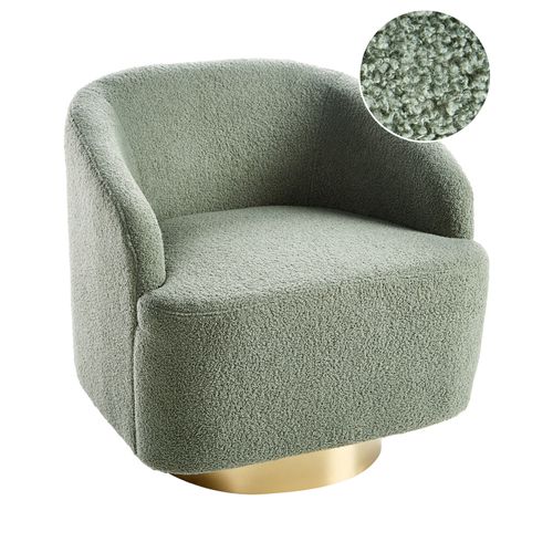 Fauteuil Lavik Bouclé Vert Clair