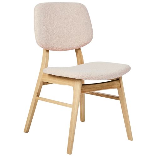 Lot De 2 Chaises De Salle à Manger Elaine Bois Marron Clair/beige