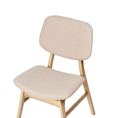 Lot De 2 Chaises De Salle à Manger Elaine Bois Marron Clair/beige