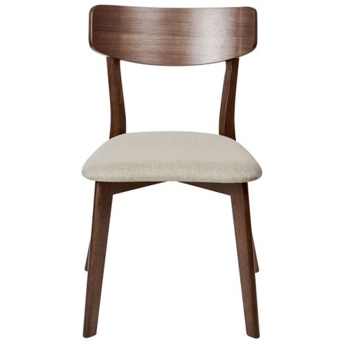 Lot De 2 Chaises De Salle à Manger Hope Bois Marron Foncé/beige