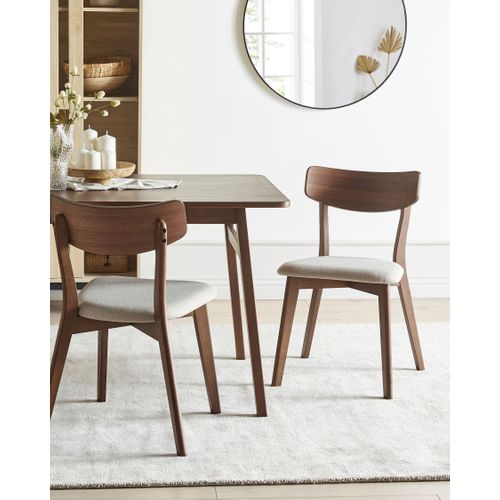 Lot De 2 Chaises De Salle à Manger Hope Bois Marron Foncé/beige