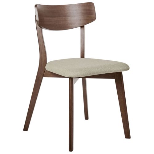 Lot De 2 Chaises De Salle à Manger Hope Bois Marron Foncé/beige