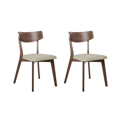 Lot De 2 Chaises De Salle à Manger Hope Bois Marron Foncé/beige