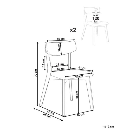 Lot De 2 Chaises De Salle à Manger Hope Bois Marron Foncé/beige