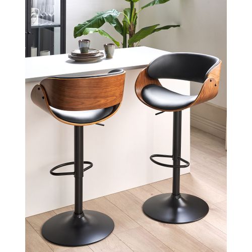 Lot De 2 Chaises De Bar Baku Ii Cuir Pu Noir