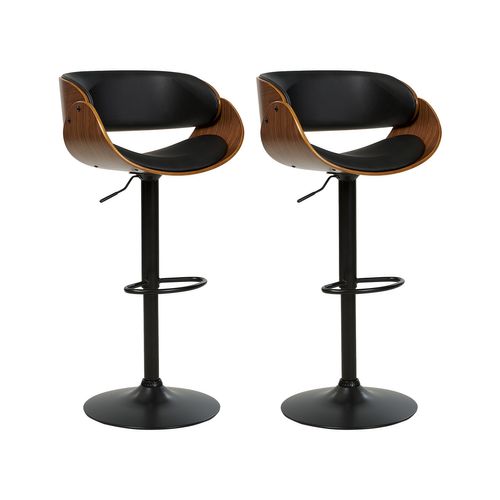 Lot De 2 Chaises De Bar Baku Ii Cuir Pu Noir