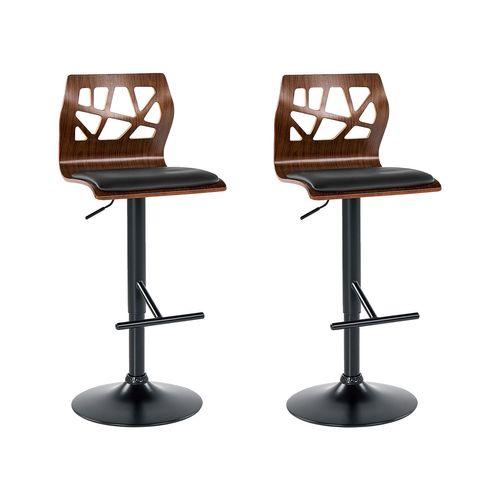 Lot De 2 Chaises De Bar Petersburg Cuir Pu Noir