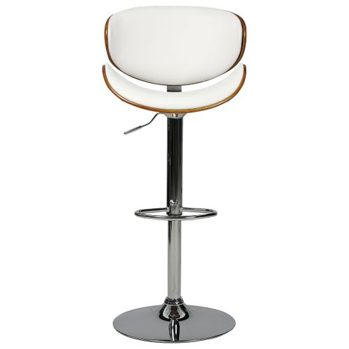 Lot De 2 Chaises De Bar Rotterdam Cuir Pu Blanc