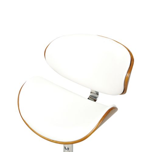 Lot De 2 Chaises De Bar Rotterdam Cuir Pu Blanc