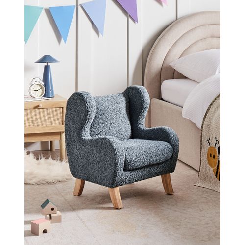 Fauteuil Pour Enfants Farum Bouclé Bleu Foncé
