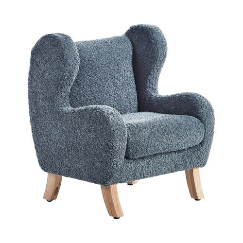 Fauteuil Pour Enfants Farum Bouclé Bleu Foncé