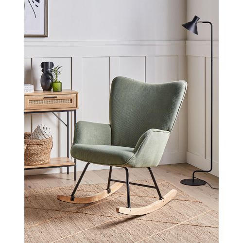 Fauteuil à Bascule Arset Velours Côtelé Vert Foncé