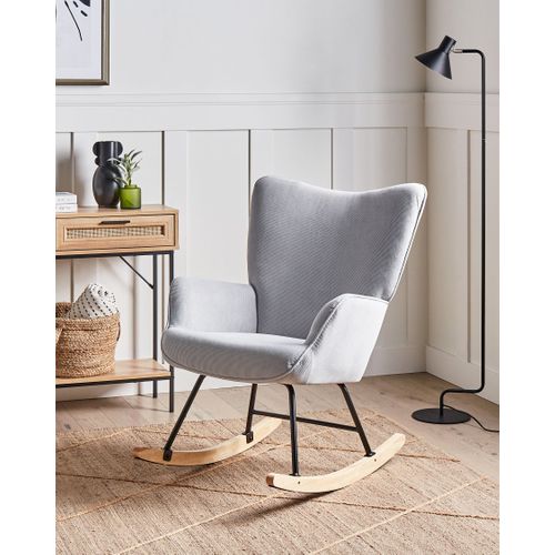 Fauteuil à Bascule Arset Velours Côtelé Bleu Clair