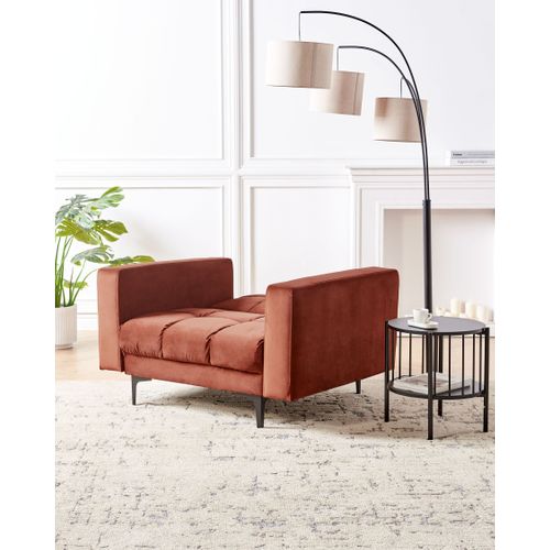 Fauteuil Alnes Velours Rouge Clair