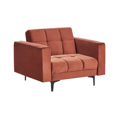 Fauteuil Alnes Velours Rouge Clair