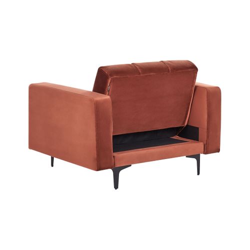 Fauteuil Alnes Velours Rouge Clair