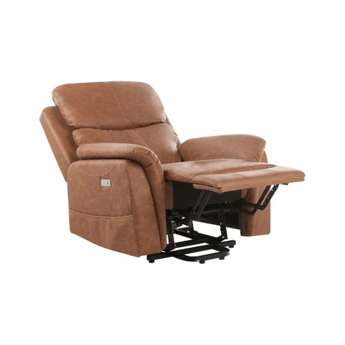 Fauteuil Inclinable Électrique Glorie Massant Cuir Pu Marron