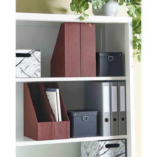 Lot De 4 Porte-dossiers Sumer Cuir Pu Rouge Foncé