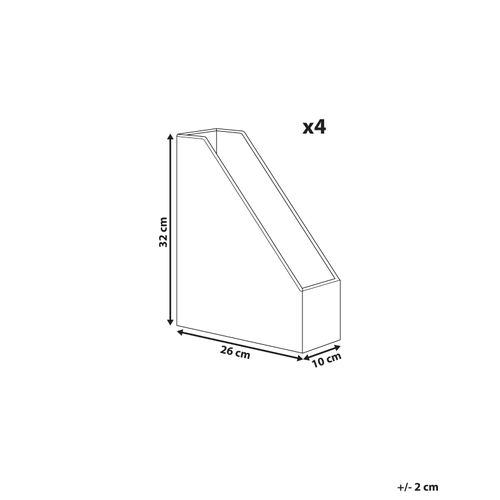 Lot De 4 Porte-dossiers Sumer Cuir Pu Rouge Foncé