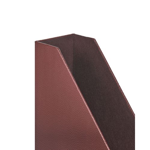 Lot De 4 Porte-dossiers Sumer Cuir Pu Rouge Foncé