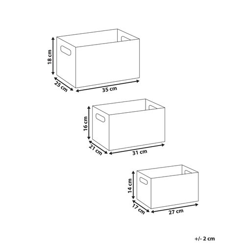 Lot De 3 Boîtes Larsa Cuir Pu Blanc