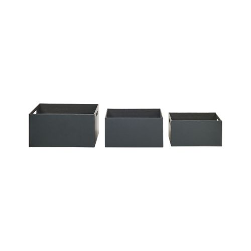 Lot De 3 Boîtes Larsa Cuir Pu Gris Graphite
