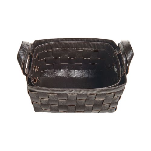 Lot De 2 Paniers Sippar Cuir Pu Marron Foncé