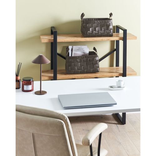 Lot De 2 Paniers Sippar Cuir Pu Marron Foncé