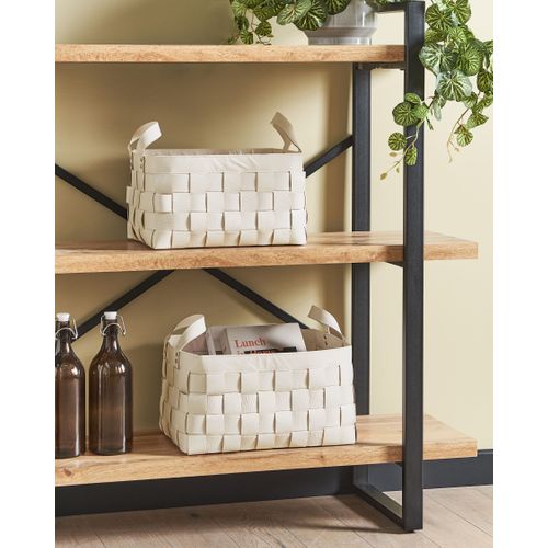 Lot De 2 Paniers Sippar Cuir Pu Beige