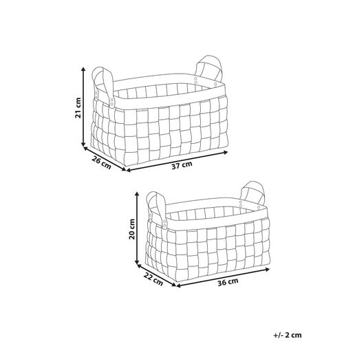 Lot De 2 Paniers Sippar Cuir Pu Beige