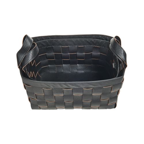 Lot De 2 Paniers Sippar Cuir Pu Noir