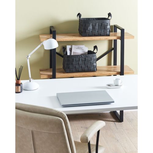 Lot De 2 Paniers Sippar Cuir Pu Noir