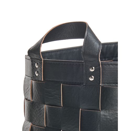 Lot De 2 Paniers Sippar Cuir Pu Noir