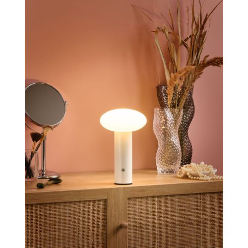 Lampe De Table LED Sans Fil Buayan Avec Variateur Métal Blanc