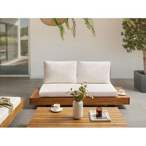 Canapé De Jardin 2 Places Marettimo Bois D'acacia Certifié Marron