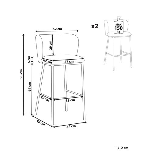 Lot De 2 Chaises De Bar Mina Ii Vert