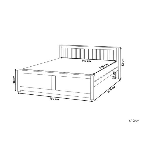 Lit Avec Sommier Bois De Pin Olendon 140 X 200 Cm Marron Clair