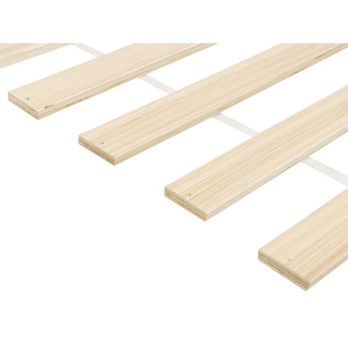 Lit Avec Sommier Bois De Pin Olendon 140 X 200 Cm Marron Clair